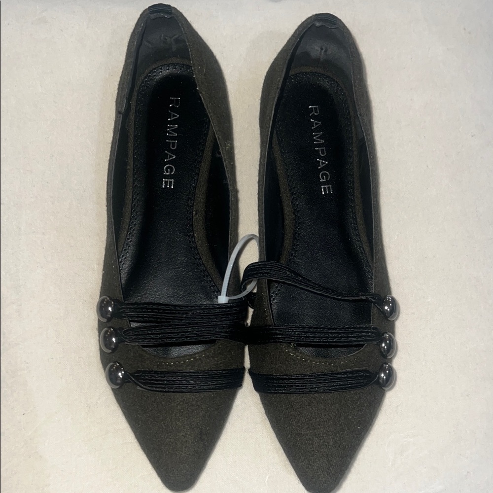 Rampage Women's Olive Flats with Black Accents
